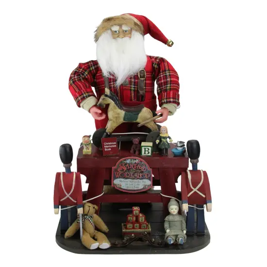 Northlight 21" Santa Claus the Toy Maker with Work Station Christmas Figurine Red {1}