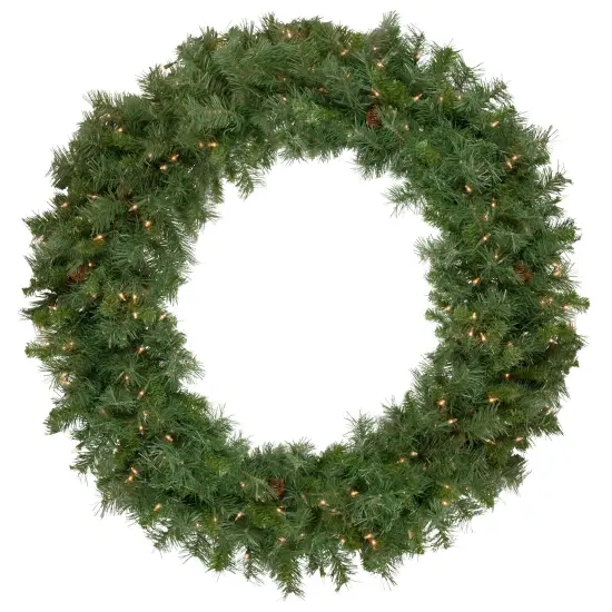 Northlight Pre-Lit Black River Pine Artificial Christmas Wreath, 48-Inch, Clear Lights Green {1}