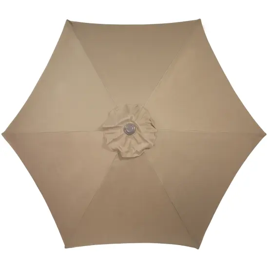 Northlight 7.5ft Outdoor Patio Market Umbrella with Hand Crank, Taupe Brown {4}