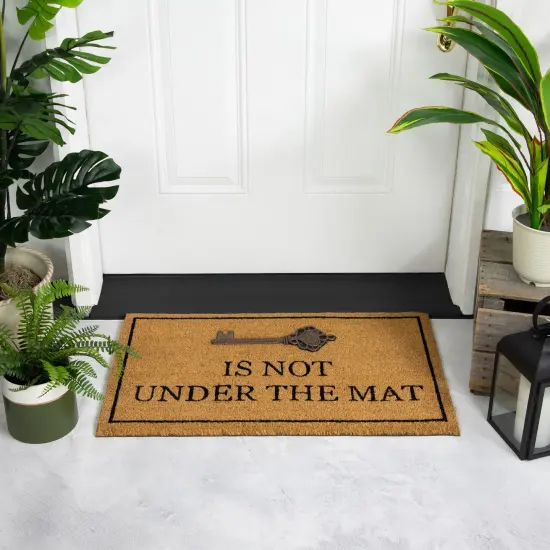 Northlight Key is Not Under the Mat Coir Outdoor Doormat 18" x 30" Brown {3}