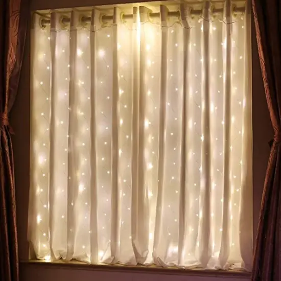 Perfect Holiday 96 LED Fairy Curtain Light Battery Operated - Warm White {3}
