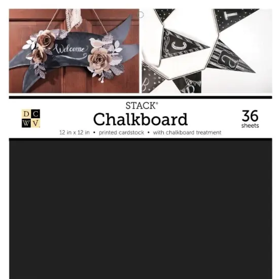 DCWV&reg;️ CHALKBOARD PAD BLACK 12"X12" 36/PKG PS-016-00012 {2}