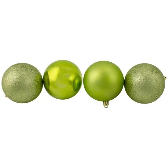 Northlight Shatterproof 4-Finish Christmas Ball Ornaments 3.25" (80mm) - Kiwi Green - 32ct {3}