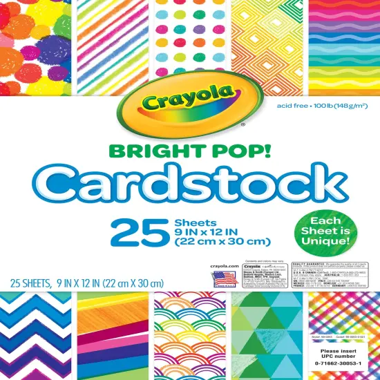 Crayola Cardstock 25/Pkg-Bright Pop {1}