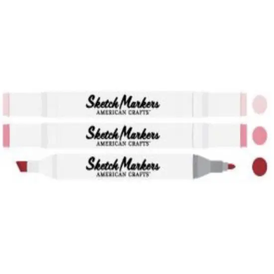 American Crafts - Sketch Markers Collection - Dual Tip - Chisel and Fine Point - Antique Rose 3 Pack 34007533 {4}
