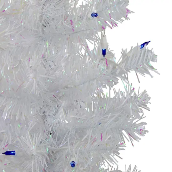 Northlight 3' Pre-Lit White Medium Pine Artificial Christmas Tree - Blue Lights {6}
