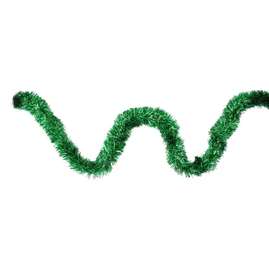 Northlight Traditional Christmas Tinsel Garland - 12' x 2.5" - Green - Unlit {1}