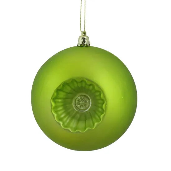 DAK Retro Reflector Matte Christmas Ball Ornaments - 4" (100mm) - Green - 6ct {1}
