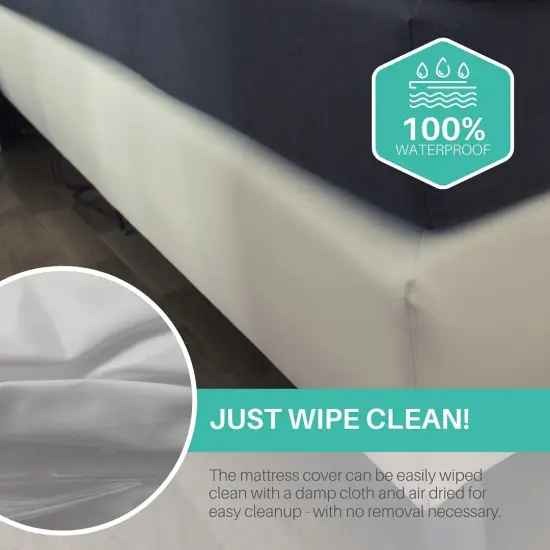 Hygea Natural 6 Gauge Vinyl Bed Bug Mattress/Box Spring Cover-Queen Size 60"x80"9" {2}