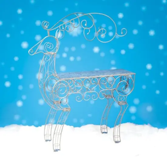 CC Christmas Decor Commercial Sized Reindeer Figure Christmas Display Table - 5.75' Silver {1}