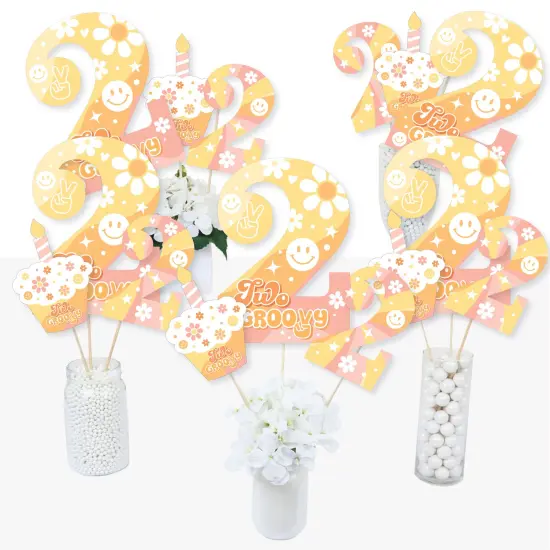 Big Dot of Happiness Two Groovy - Boho Hippie Second Birthday Party Centerpiece Sticks - Table Toppers - Set of 15 {3}