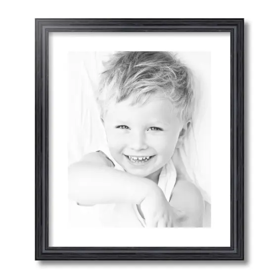 ArtToFrames 17x20" Matted Picture Frame with 13x16" Single Mat Photo Opening Framed in 1.25" Black and 2" Mat (FWM-4083-17x20) {4}
