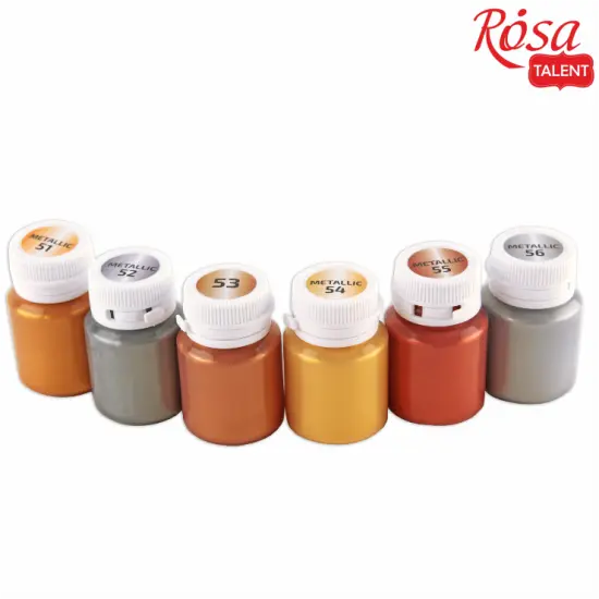 Metalic Acrylic paint for decor set, 6*20ml ROSA __LENT {3}