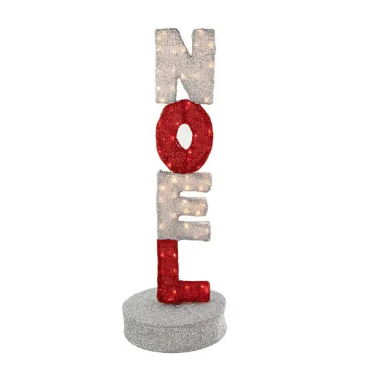 Northlight 39" Lighted Red and Silver Noel Outdoor Christmas Sign Decoration {1}