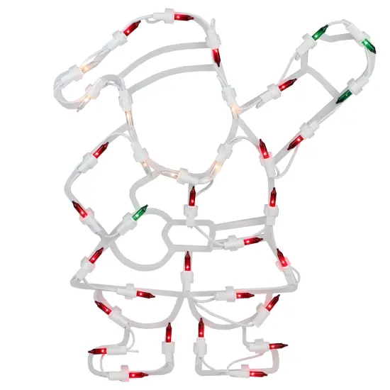 Northlight Lighted Waving Santa Christmas Window Silhouette - 13" - Multicolor Lights White {3}