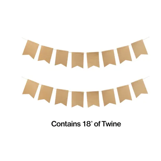 Party Central Pennant Ribbon Banners -18' - Club Pack of 12 Brown {3}