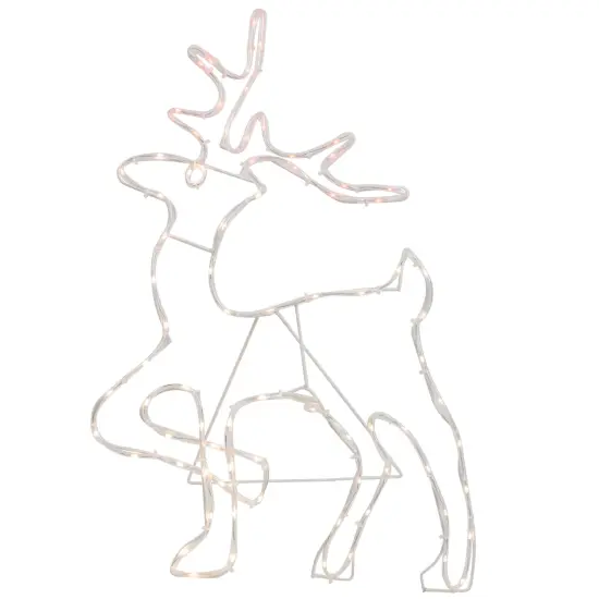 Northlight 24" Lighted Standing Reindeer Silhouette Outdoor Christmas Decoration White {4}