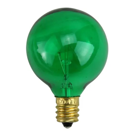 Northlight Transparent G40 Globe Incandescent Christmas Replacement Bulbs - Green - Pack of 25 {1}