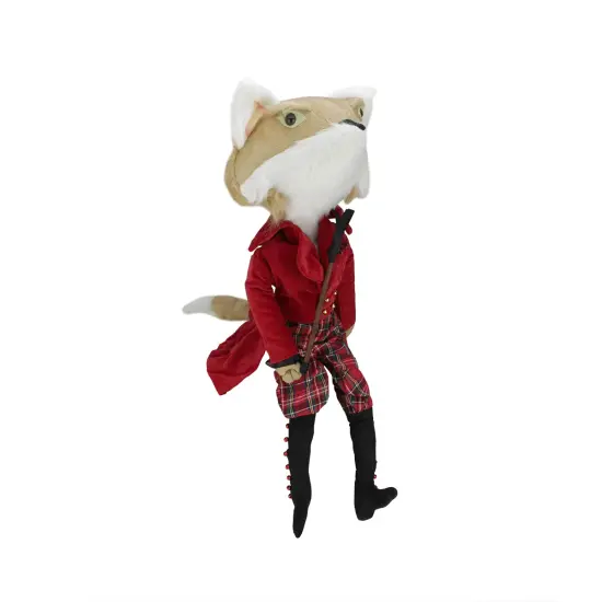 Gallerie II 30" Plush William the Fox Decorative Christmas Jockey Display Figure White {1}