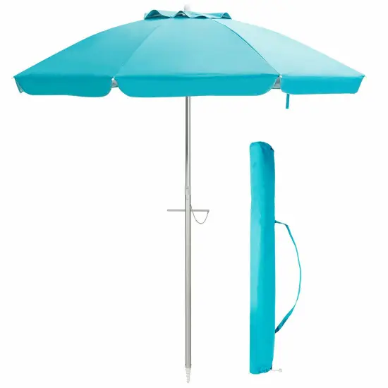 Costway 6.5FT Patio Beach Umbrella Sun Shade Tilt Carry Bag {2}