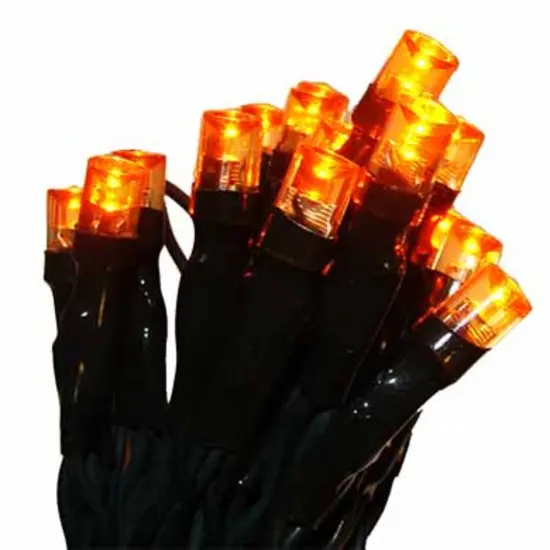 Sienna LED Mini Wide Angle Mini Christmas Lights - Amber - 6.25' Green Wire - 20ct {1}
