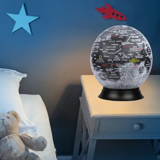 National Geographic 12" Diameter Illuminated Moon Globe {3}