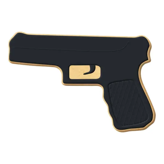 Hand Gun Cookie Cutter 4 in B1591, CookieCutter.com, Tin Plated Steel, Handmade in the USA {3}