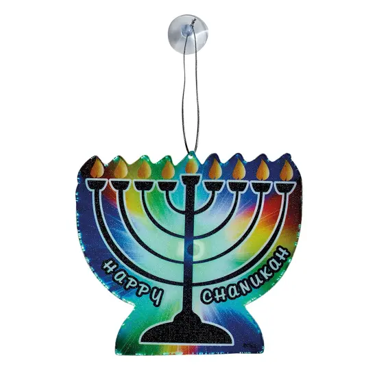 Rite Lite 5" Blue Battery Operated Color Changing Fiber Optic "Happy Hanukkah" Menorah Window Decor {3}