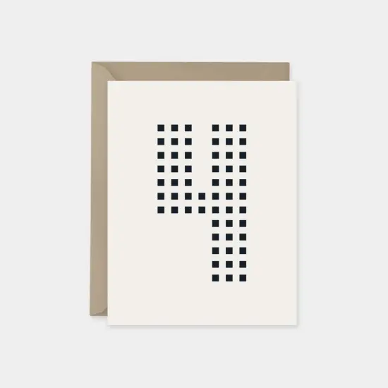 Birthday Age Card, Year Four, Square {1}