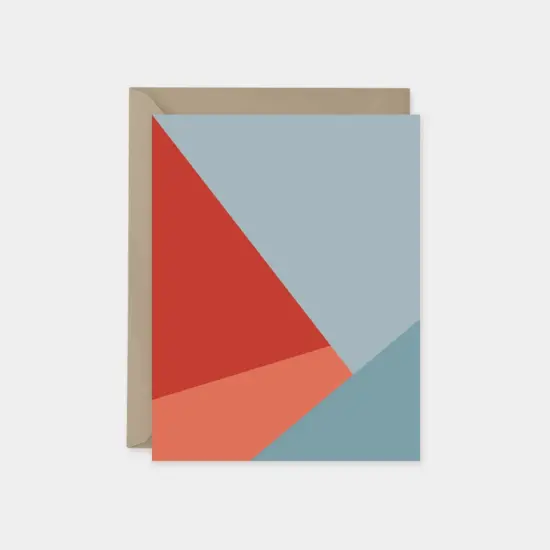Red & Blue Color Block Card Set, Modern {1}
