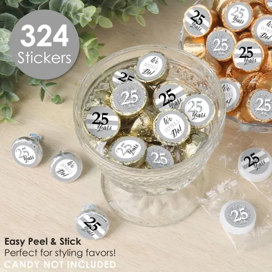 Big Dot of Happiness We Still Do - 25th Wedding Anniversary - Anniversary Party Small Round Candy Stickers - Party Favor Labels - 324 Count {3}