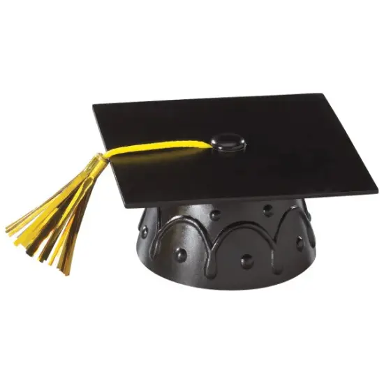 Graduation Black Grad Cap with Tassels Layon Cake {1}