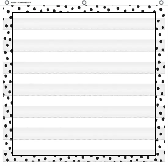 Black Painted Dots on White 7 Pocket Chart, 28" x 28" {1}
