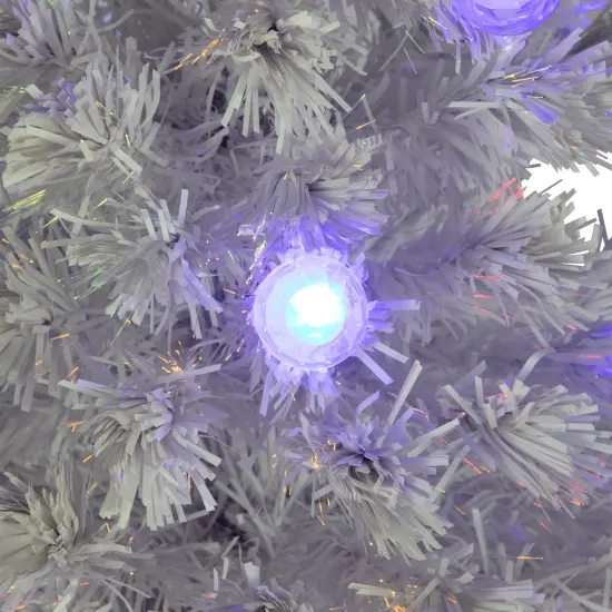 Northlight Pre-Lit Medium Color Changing Fiber Optic Artificial Christmas Tree - 4' - White - Blue LED Lights {5}