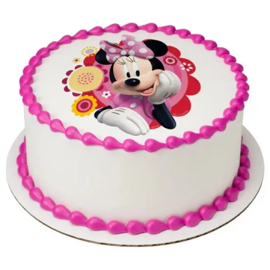 Minnie Dots & Daisies Edible Cake Image PhotoCake&reg; {1}