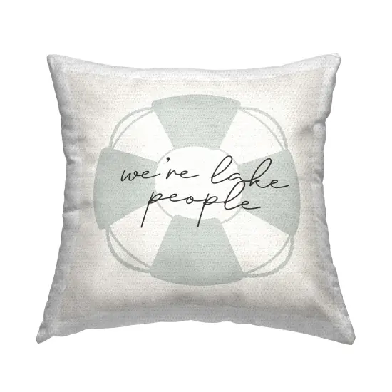 Stupell Industries Lake People Phrase Outdoor Printed Pillow {1}