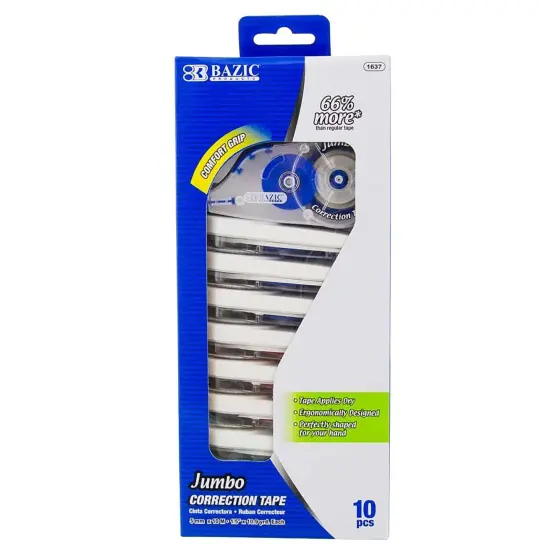 Jumbo Correction Tape W/grip 10ct {1}