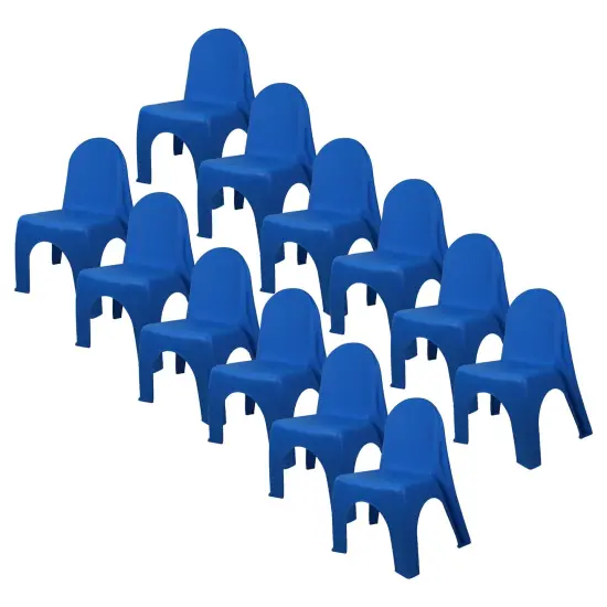 12ct Kids Stack Chairs Brite Blue {1}