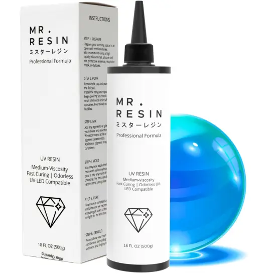 Mr.Resin&trade; Original Craft UV Resin 17.6oz (500g) Crystal Clear Hard Type UV Resin for Jewelry Making, Rock Painting & More {1}