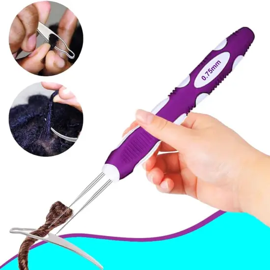 Dreadlocks Crochet Hooks with Ergonomic Handle,0.75Mm Hair Crochet Needle Blue {3}