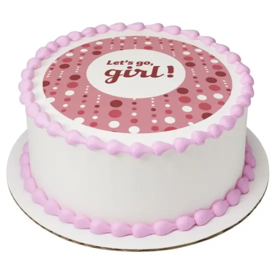 Let's Go, Girl! Edible Cake Topper Image 7.5" Round {1}