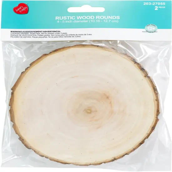 CousinDIY Rustic Wood Rounds 2/Pkg-Natural 4-5" {1}
