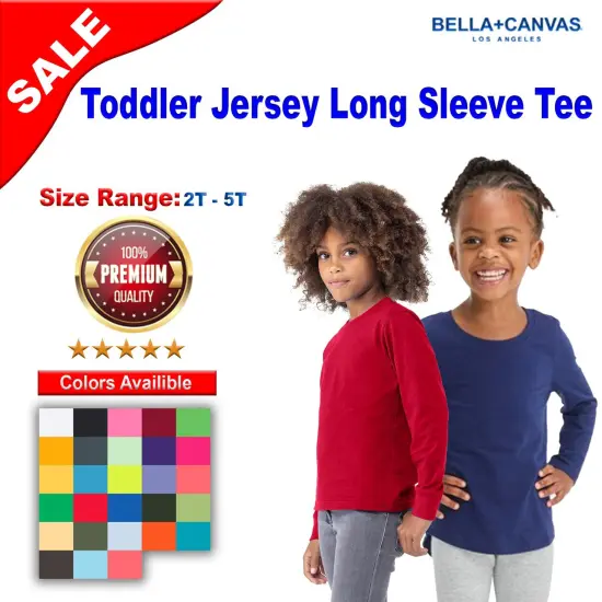 BELLA + CANVAS&reg; Toddler Jersey Crewneck Long Sleeve T-Shirt Navy {3}