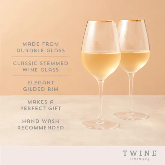 Gilded Stemmed Wine Glass Set  {4}