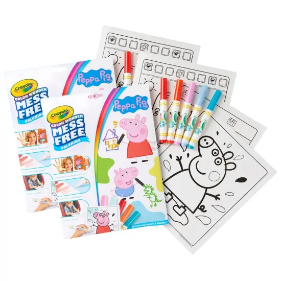 Color Wonder Mess Free Coloring Pad & Markers, Peppa Pig, 2 Sets {1}