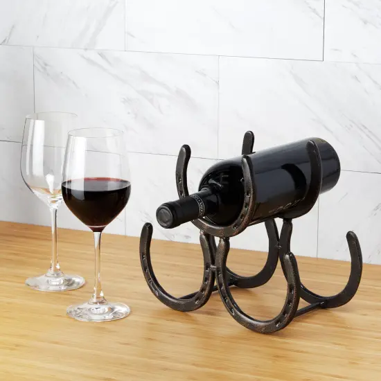 Horseshoe 3 Bottle Metal Wine Rack {2}