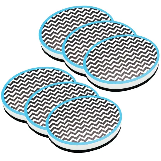 Magnetic Whiteboard Eraser, Chevron, Pack of 6 {1}