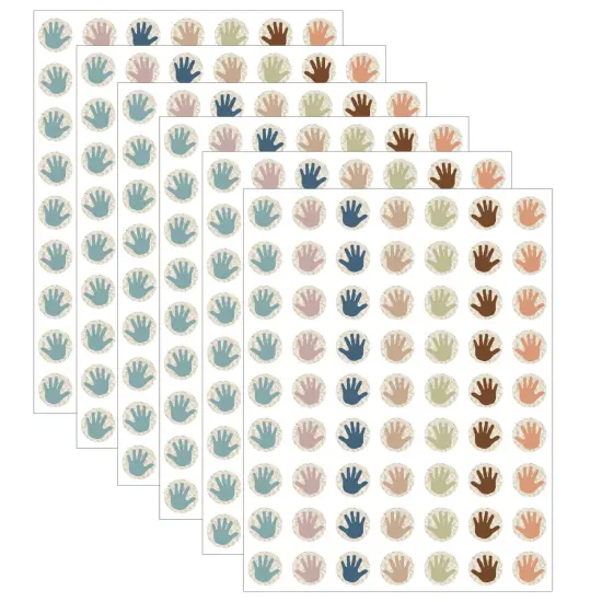 Everyone is Welcome Helping Hands Mini Stickers, 378 Per Pack, 6 Packs {1}