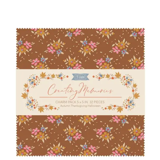 Tilda Fabrics Creating Memories Autumn Charm Pack - 32 Pieces - 5" x 5" -100% Cotton {1}
