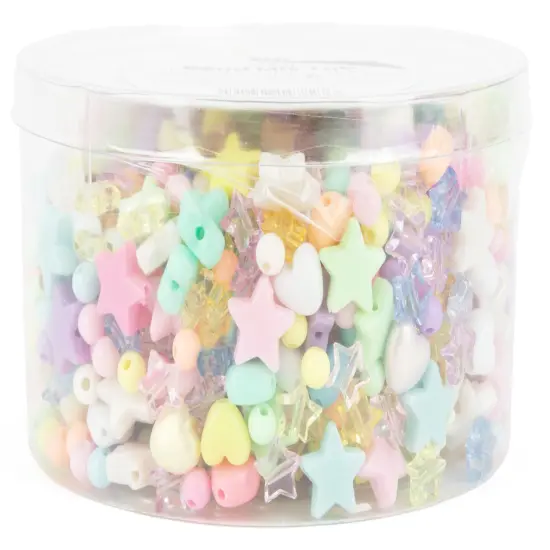 CousinDIY Bead Tub-Pastel Hearts & Star {1}